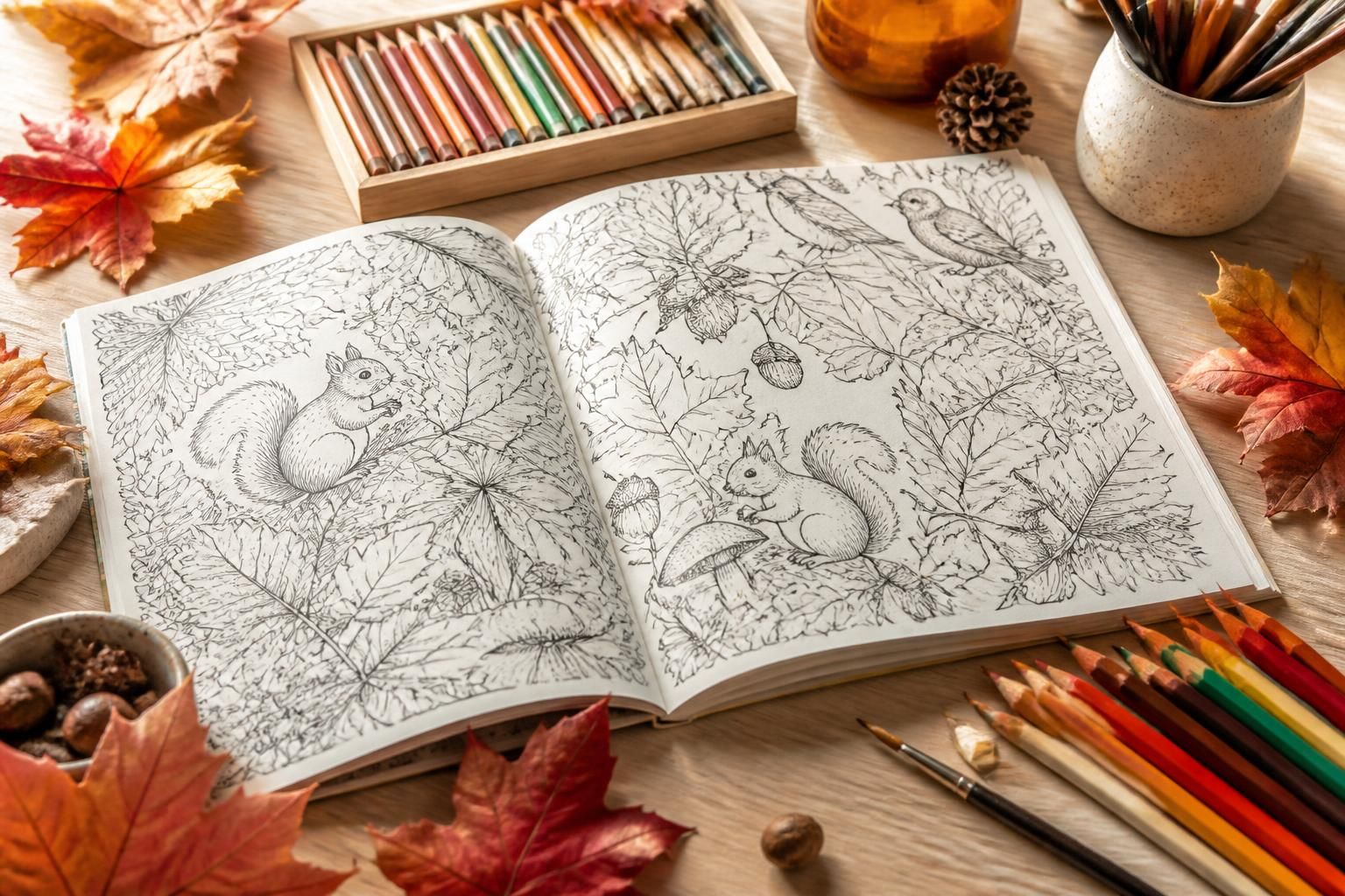 découvrez notre sélection de coloriages adultes sur le thème de l'automne, idéale pour se détendre et préparer la rentrée en douceur.
