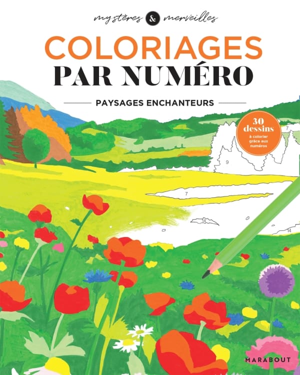 Couverture du livre Coloriages par numéro : paysages enchanteurs