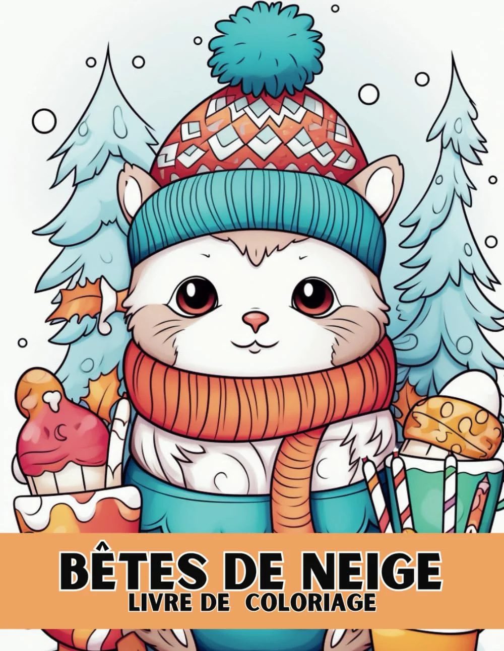 Bêtes de Neige de Noémi Gayon Couverture du livre Bêtes de Neige, livre de coloriage de Noémi Gayon