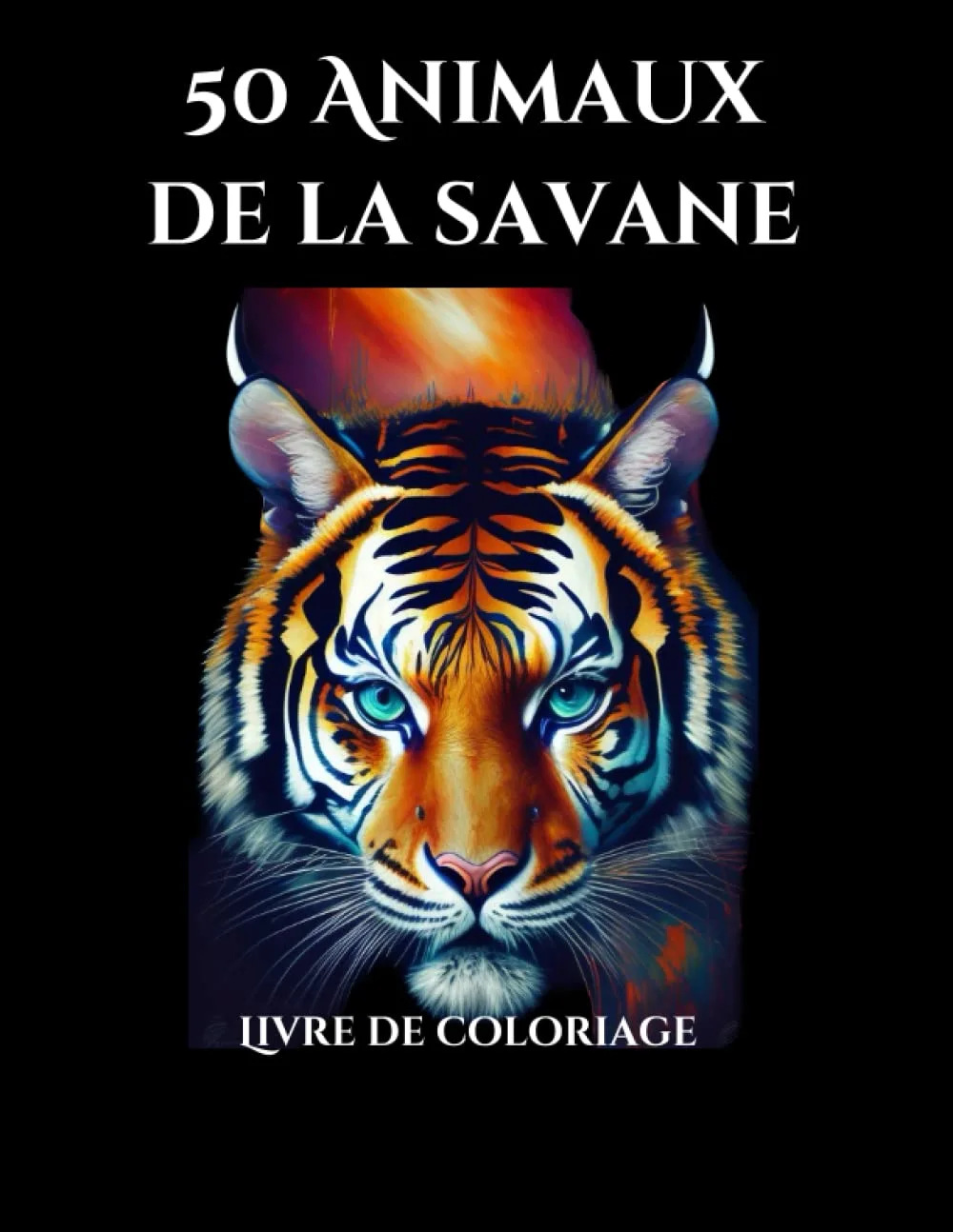 Savane en couleurs de Noémi Gayon Couverture du livre Savane en couleurs, livre de coloriage de Noémi Gayon