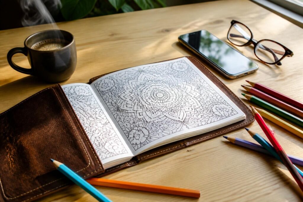 découvrez le carnet de coloriage adulte au format nomade, idéal pour se détendre et libérer sa créativité partout, à tout moment.