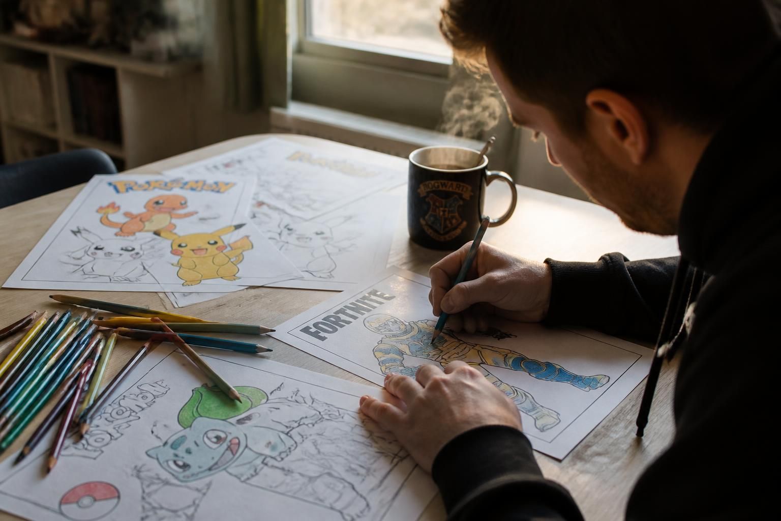 Coloriage adulte gaming : Pokémon, Fortnite et compagnie 2 découvrez notre sélection de coloriages adultes sur le thème gaming avec pokémon, fortnite et bien d'autres. détente assurée pour les passionnés de jeux vidéo !